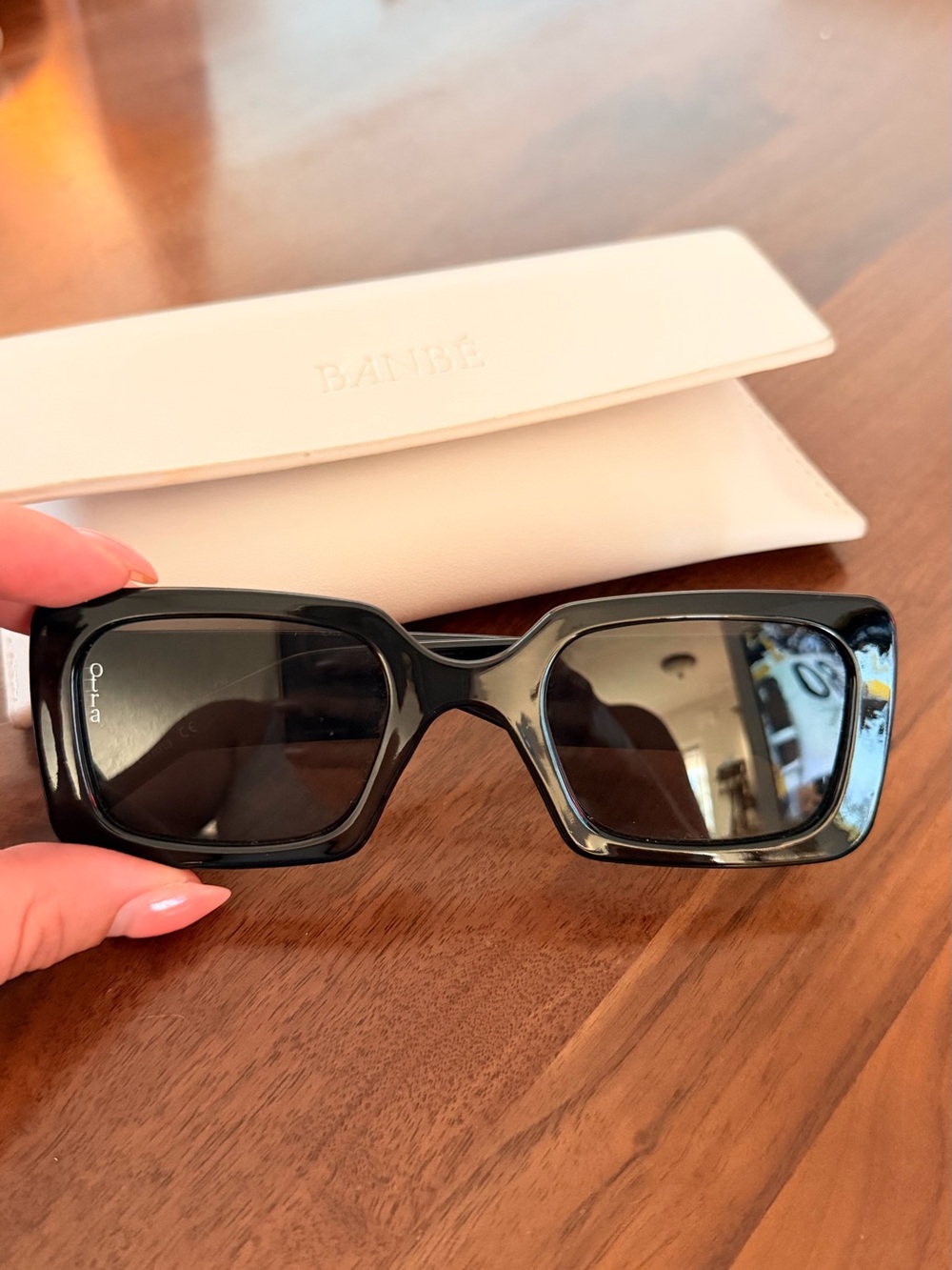 OTRA Black Square Statement Sunglasses
